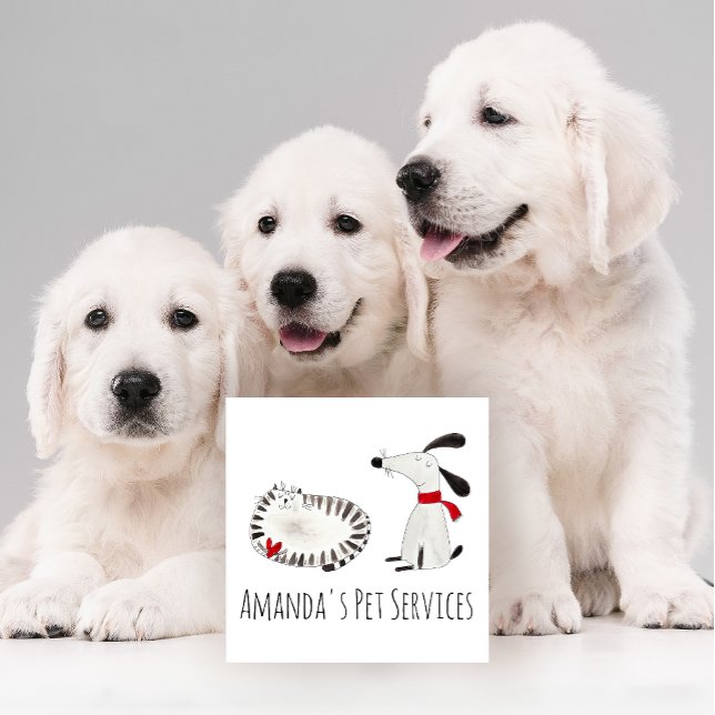 Tarjeta De Visita Cuadrada Dog Sitter Mascota Servicio Grooming Cute Sweet (Subido por el creador)