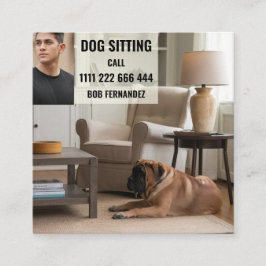 Tarjeta De Visita Cuadrada Dog Sitter Service