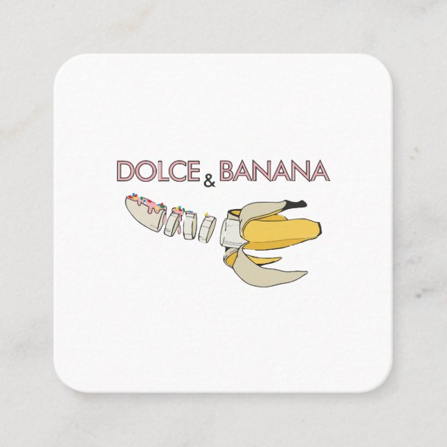 Tarjeta De Visita Cuadrada Dolce y banana (Anverso)