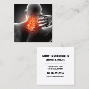 Tarjeta De Visita Cuadrada Dolor de cuello Foto Quiropráctico cuadrado gráf