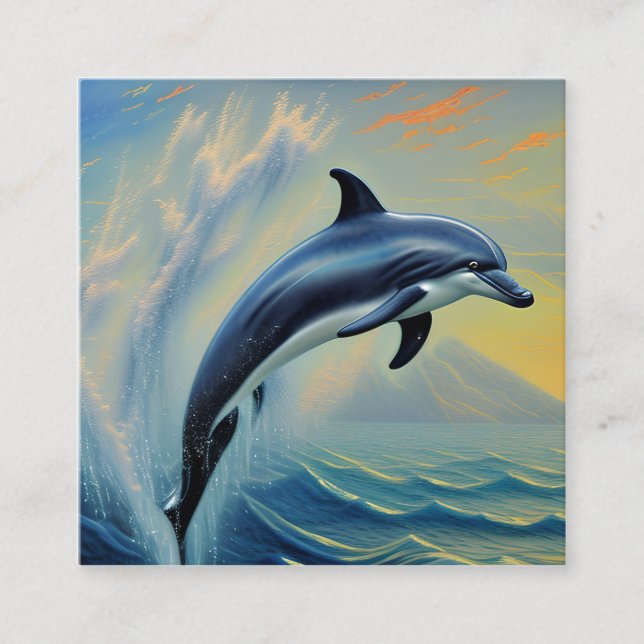 Tarjeta De Visita Cuadrada Dolphin Art (Anverso)