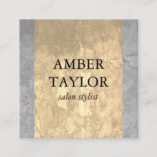 Tarjeta De Visita Cuadrada Dos Tone Luxe Grunge Textura (Anverso)