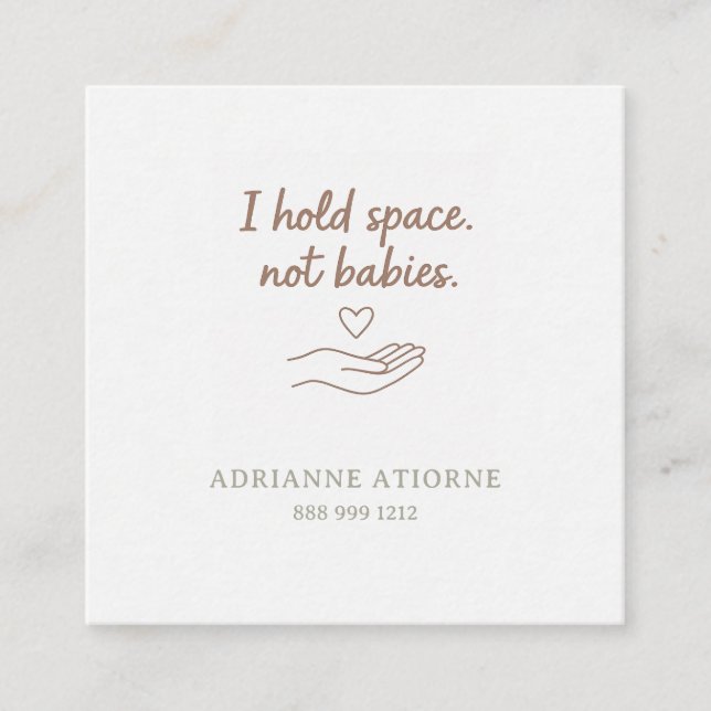 Tarjeta De Visita Cuadrada Doula simple elegante y elegante gracioso (Anverso)