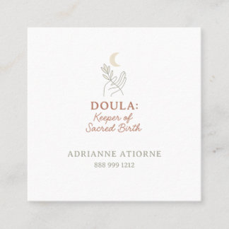 Tarjeta De Visita Cuadrada Doula simple y elegante minimalista