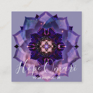 Tarjeta De Visita Cuadrada Dream Lotus Meditation Mandala