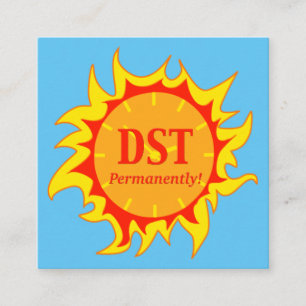 Tarjeta De Visita Cuadrada DST permanentemente: horario de verano