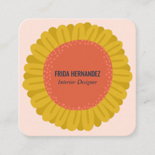 Tarjeta De Visita Cuadrada Dulce girasol Daisy Flowers PERSONALIZAR IT