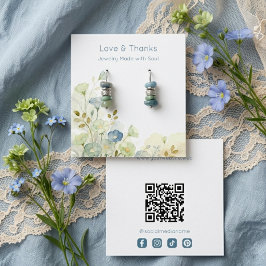 Tarjeta De Visita Cuadrada Dusty Blue Wildflowers Jewelry Display TMF26