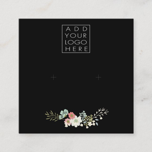 Tarjeta De Visita Cuadrada Earrings Backing Cards Add Your Own Logo (Anverso)
