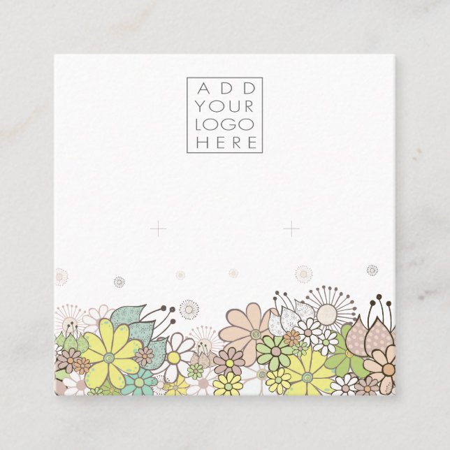Tarjeta De Visita Cuadrada Earrings Backing Cards Add Your Own Logo (Anverso)