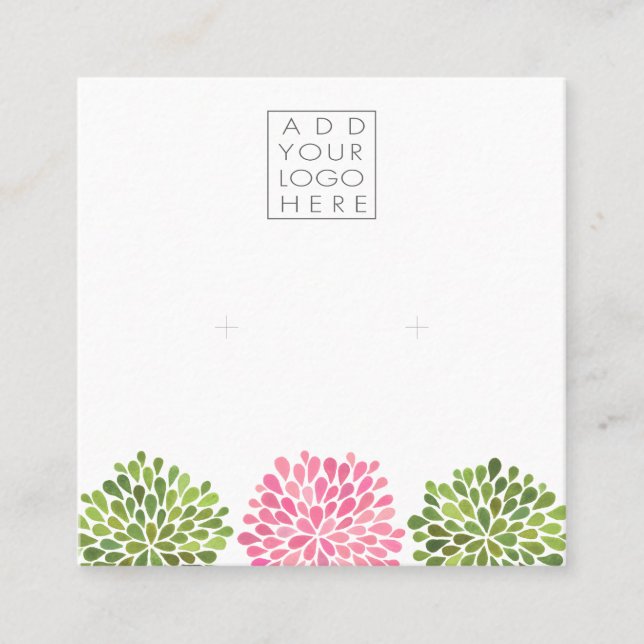 Tarjeta De Visita Cuadrada Earrings Backing Cards Add Your Own Logo (Anverso)