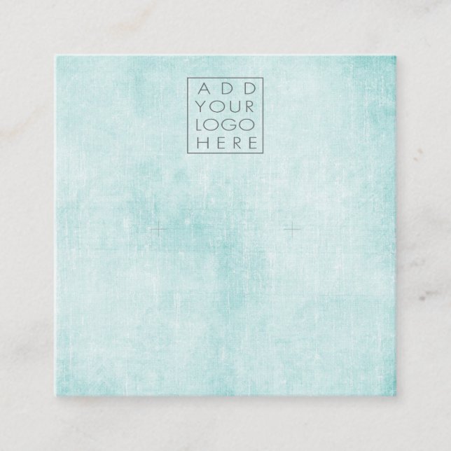 Tarjeta De Visita Cuadrada Earrings Backing Cards Aqua Add Your Own Logo (Anverso)