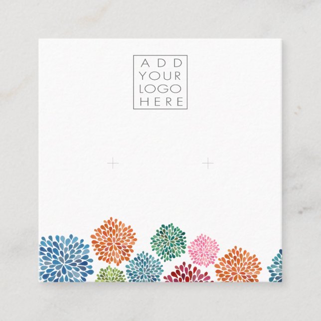 Tarjeta De Visita Cuadrada Earrings Backing Cards Rainbow Add Your Own Logo (Anverso)