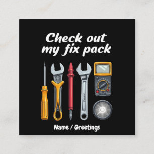 Tarjeta De Visita Cuadrada Eche Un Vistazo A Mi Fixpack El Personalizado Prem