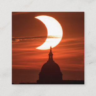 Tarjeta De Visita Cuadrada Eclipse solar 2021