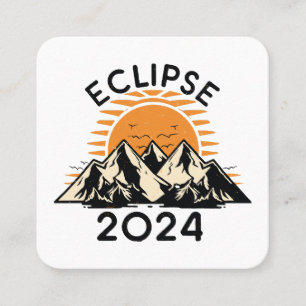 Tarjeta De Visita Cuadrada Eclipse Total de Sol 2024