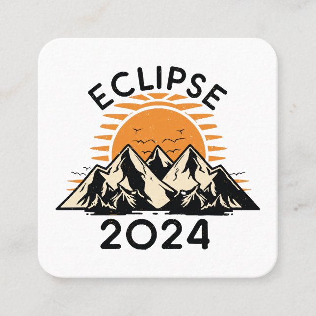 Tarjeta De Visita Cuadrada Eclipse Total de Sol 2024 (Anverso)