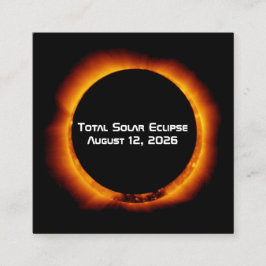 Tarjeta De Visita Cuadrada Eclipse Total de Sol 2026
