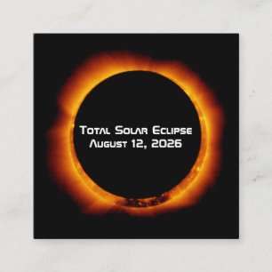 Tarjeta De Visita Cuadrada Eclipse Total de Sol 2026