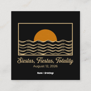 Tarjeta De Visita Cuadrada Eclipse Total Siestas Fiestas España 2026