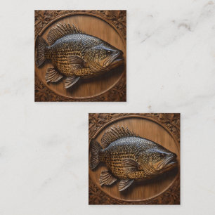 Tarjeta De Visita Cuadrada Ecos del río: Impresión de madera de bacalao murra