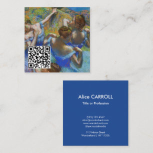 Tarjeta De Visita Cuadrada Edgar Degas - Bailarinas Azules - Código QR