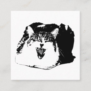 Tarjeta De Visita Cuadrada Edge Work, Signature Meow