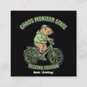 Tarjeta De Visita Cuadrada Edición de prueba del monitor de caos de capibara 