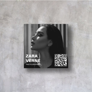 Tarjeta De Visita Cuadrada Editorial de Fotografía Minimalista Moderno Elegan