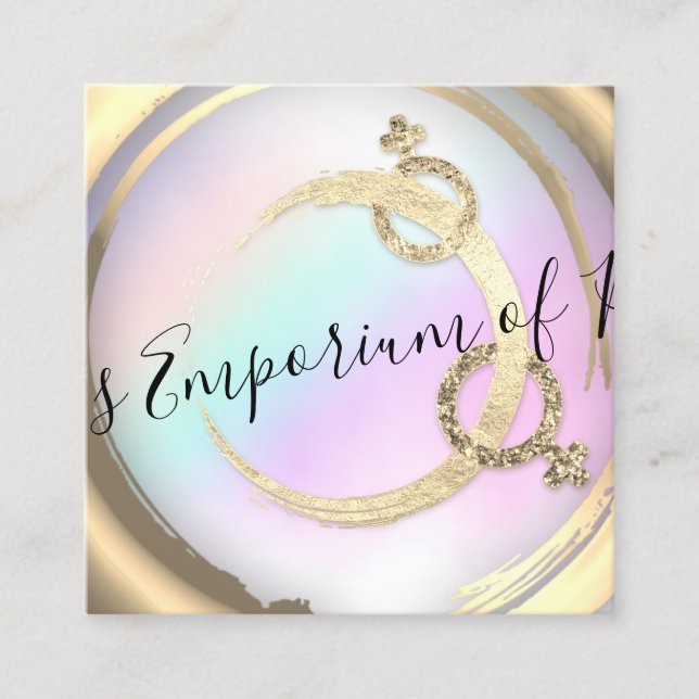 Tarjeta De Visita Cuadrada Educación física Escuela íntima Oro rosa (Anverso)