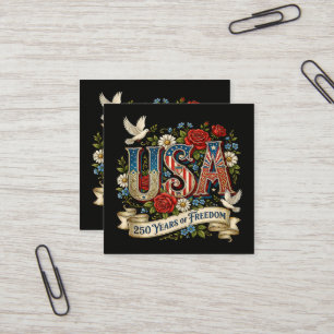 Tarjeta De Visita Cuadrada EE. UU. América 1776-2026 250 Años Libertad
