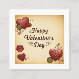 Tarjeta De Visita Cuadrada El amor en los negocios: Feliz Día de San Valentín