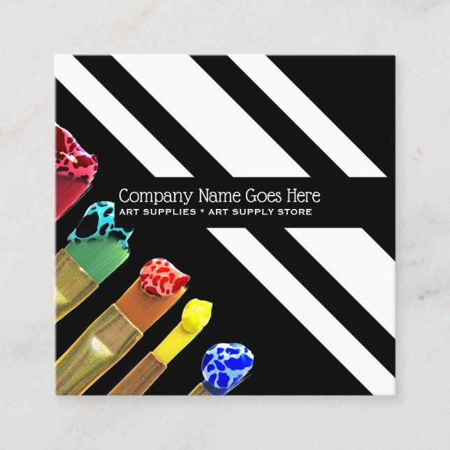 Tarjeta De Visita Cuadrada El arte suministra la impresión elegante moderna (Anverso)