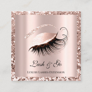 Tarjeta De Visita Cuadrada El artista de maquillaje del rosa color de rosa