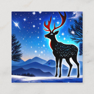 Tarjeta De Visita Cuadrada El cielo azul y blanco nocturno está lleno de estr