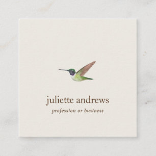 Tarjeta De Visita Cuadrada El colibrí de Anna