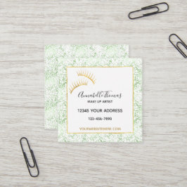 Tarjeta De Visita Cuadrada El confeti de la menta puntea las pestañas del oro
