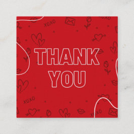 Tarjeta De Visita Cuadrada El día de San Valentín Red Gracias Por Tu Orden Ro