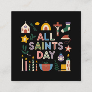 Tarjeta De Visita Cuadrada El Día de Todos los Santos Celebra el Día Signific