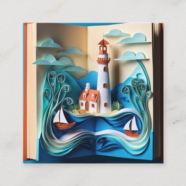 Tarjeta De Visita Cuadrada El edredón de papel 3D es asombroso y complejo (Anverso)