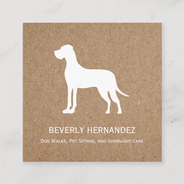 Tarjeta De Visita Cuadrada El entrenador del gran perro dane Walker pipa sent (Anverso)