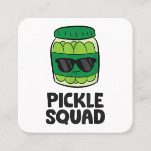 Tarjeta De Visita Cuadrada El equipo de Pickle Lover se escuadra divertida