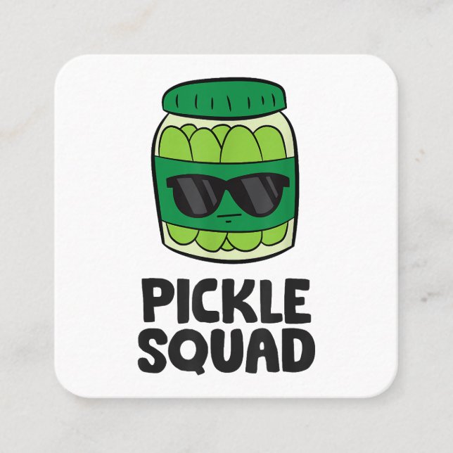 Tarjeta De Visita Cuadrada El equipo de Pickle Lover se escuadra divertida (Anverso)