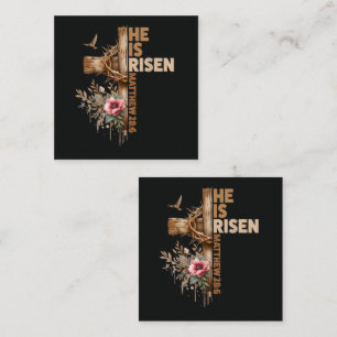 Tarjeta De Visita Cuadrada Él es el Jesús Resucitado Cristiano Religioso Pasc