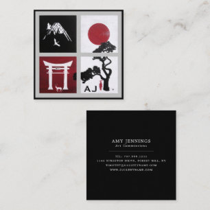 Tarjeta De Visita Cuadrada El Espíritu Japonés Pintura de Alfred Fox