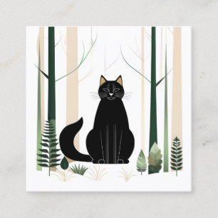 Tarjeta De Visita Cuadrada El gato forestal minimalista es una nueva raza de