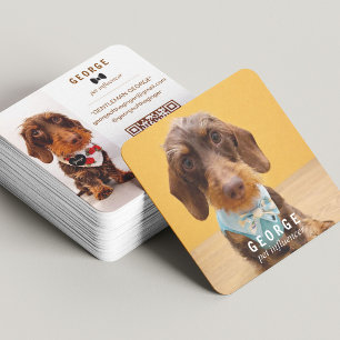 Tarjeta De Visita Cuadrada El George   Código QR de doble foto personalizado 