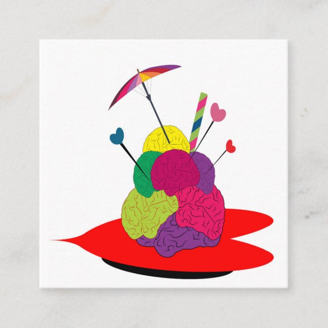 Tarjeta De Visita Cuadrada el grito del hielo del cerebro (Anverso)