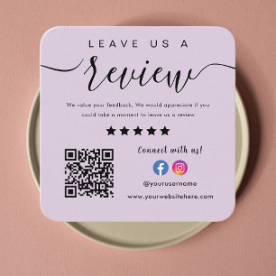 Tarjeta De Visita Cuadrada El logotipo de Facebook de Instagram Qr Code nos d