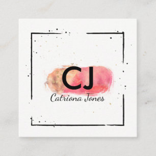 Tarjeta De Visita Cuadrada El logotipo del ★ diseñó el cuadrado solamente